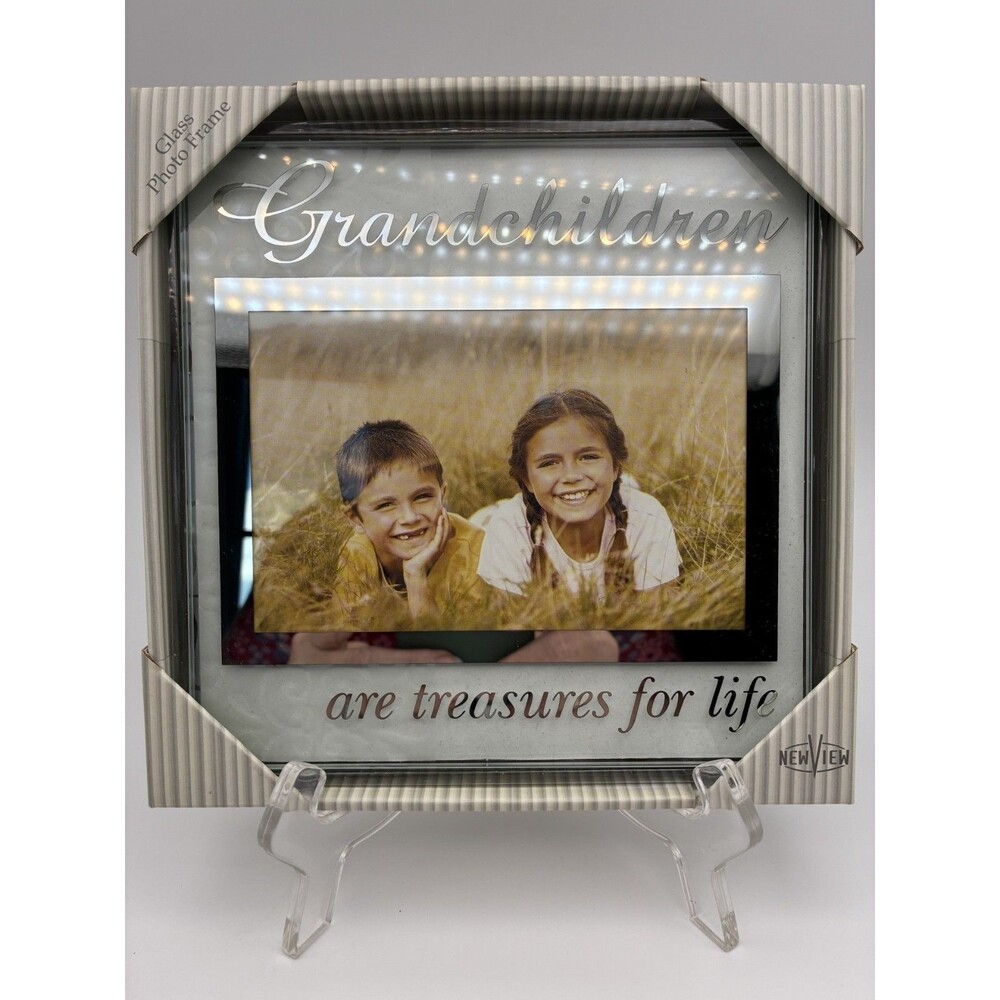 New View Glass Photo Frame Grandchildren are Treasures For Life Fits photo 4x6